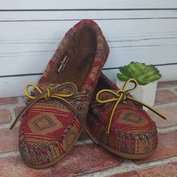 Minnetonka Baja Tapestry Southwestern‎ Boho Slip On Loafer Moccasin Women's 6.5 - Picture 2 of 16
